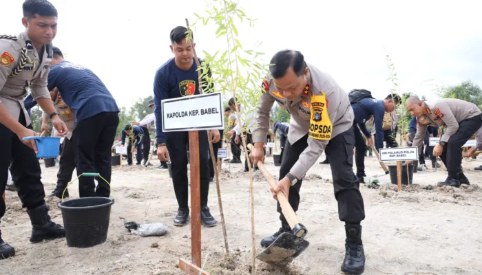 Polda Babel Tanam Ribuan Bibit Pohon di Lahan Kritis