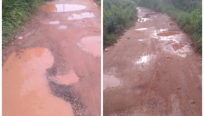 Jalan Menuju UPT PAM Rusak Parah
