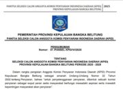 Seleksi Anggota KPID 2025-2028 Telah Dibuka