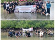 Gandeng Mahasiswa UBB, Honda Babel Tanam Bibit Pohon di Pantai Tiris dan Pantai Lampu