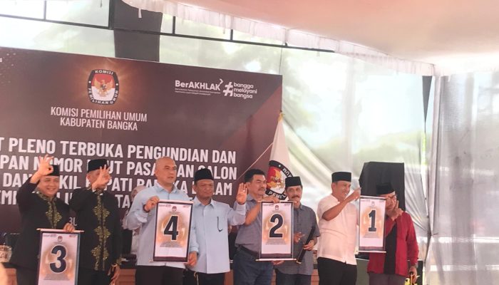 Ini Hasil Undian Nomor Urut Paslon Pilkada Bangka
