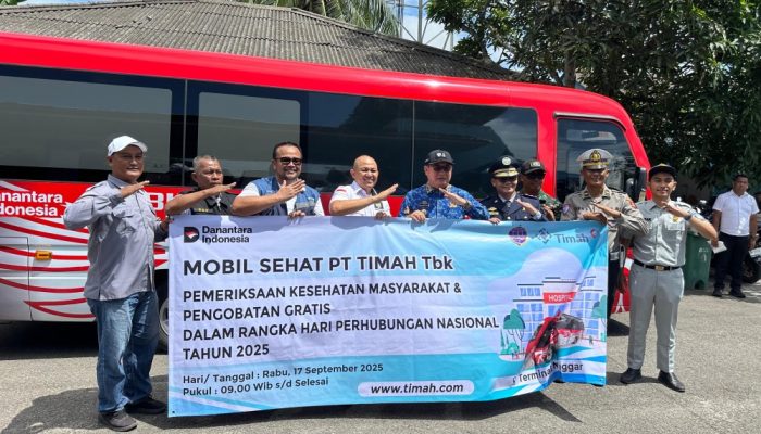 Bersama Dinas Perhubungan Belitung Timur, PT Timah Hadirkan Mobil Sehat di Terminal Manggar