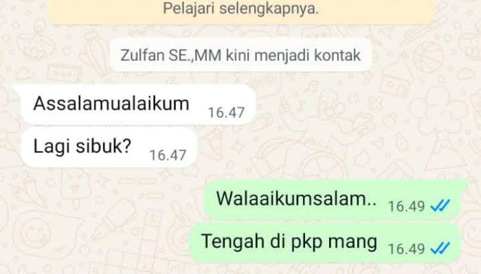 Akun WhatsApp Catut Namanya, Zulfan Imbau Warga Waspada