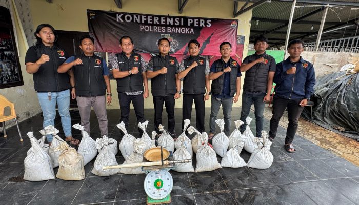 Polres Bangka Ciduk Penampungan Timah Ilegal di Desa Baturusa
