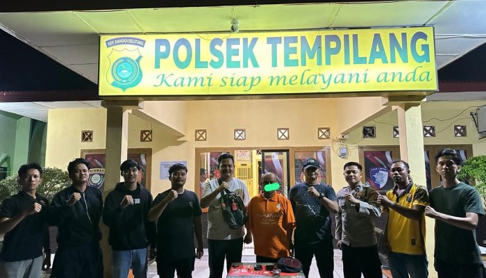 Polsek Tempilang Tangkap Terduga Pengedar Sabu di Desa Penyampak