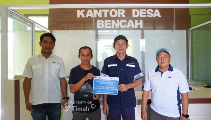 PT TIMAH Bantu Bangun Pos Kamling di Desa Bencah