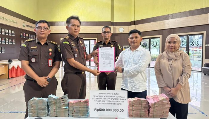 Uang Rp500 Juta untuk Pemulihan Kerugian Negara