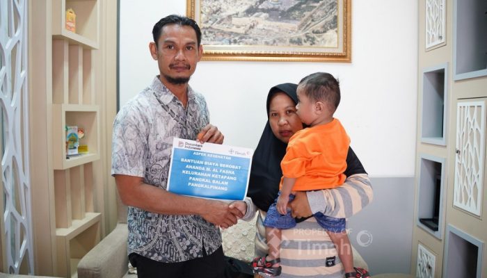 PT TIMAH Bantu Ringankan Biaya Pengobatan Bayi di Pangkalpinang