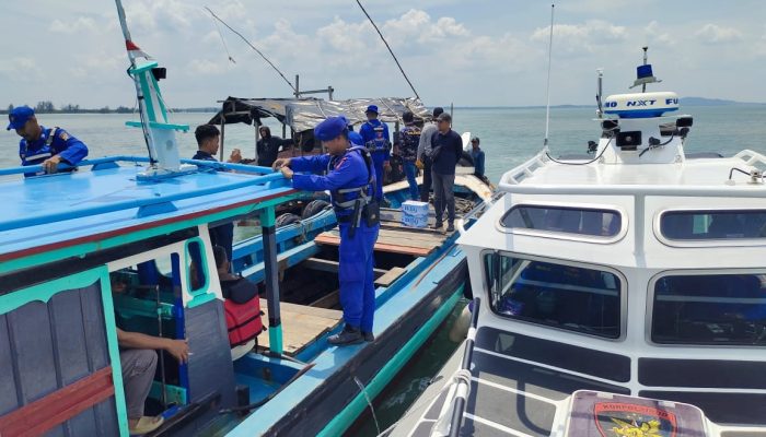 Polairud Cek Aktivitas Tambang di Perairan Teluk Kelabat