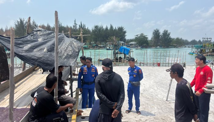 Polairud Cek Aktivitas Penambangan di Muara Air Kantung